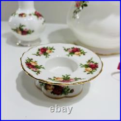 Royal Albert Lot Old Country Roses Vases Candleholder Ornament Bone China 1962 Royal Albert Lot Old Country Roses Vases Candleholder Ornament Bone China 1962
