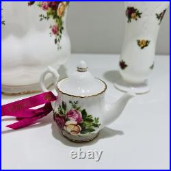 Royal Albert Lot Old Country Roses Vases Candleholder Ornament Bone China 1962 Royal Albert Lot Old Country Roses Vases Candleholder Ornament Bone China 1962