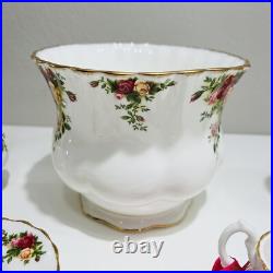 Royal Albert Lot Old Country Roses Vases Candleholder Ornament Bone China 1962 Royal Albert Lot Old Country Roses Vases Candleholder Ornament Bone China 1962