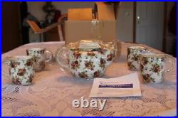 Royal Albert Ltd 2001 Old Country Roses Afternoon Tea, Tea Pot & 4 Cups NIB