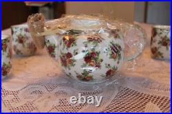 Royal Albert Ltd 2001 Old Country Roses Afternoon Tea, Tea Pot & 4 Cups NIB