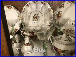 Royal Albert Ltd Old Country Roses 80pc Bone China Set With 28 Pc Glass Stem Cup