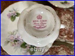 Royal Albert Mayflower Tea Cup & Saucer Bone China Gold Trim
