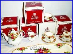 Royal Albert Miniature Tea Set, 9 pc. Old Country Roses, Bone China, 1962 with Box