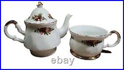 Royal Albert NIB Old Country Roses Chintz Roses Teapot, Cup & Saucer 1998