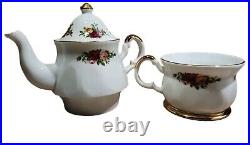 Royal Albert NIB Old Country Roses Chintz Roses Teapot, Cup & Saucer 1998