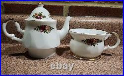 Royal Albert NIB Old Country Roses Chintz Roses Teapot, Cup & Saucer 1998