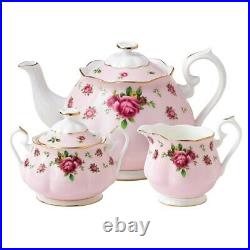 Royal Albert New Country Roses Pink 3Pc Tea Set