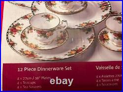 Royal Albert OLD COUNTRY ROSES 12 Pc Dinnerware Set NEW Plates Cups Saucers
