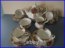 Royal Albert OLD COUNTRY ROSES 21 Piece Tea Set with Large Teapot 1st Quality