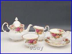 Royal Albert OLD COUNTRY ROSES 5 1/5 Small 2C Teapot Sugar, Creamer, cup, sauce