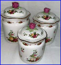 Royal Albert OLD COUNTRY ROSES 6 PC CANISTER SET WithBOX