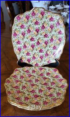 Royal Albert OLD COUNTRY ROSES CHINTZ COLLECTION Square Salad Plate, set of 4