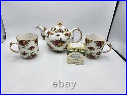Royal Albert OLD COUNTRY ROSES Classic Teapot + Mugs Set SIGNED Michael Doulton