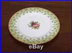 Royal Albert OLD COUNTRY ROSES GREEN BORDER Salad Plate Set of 8