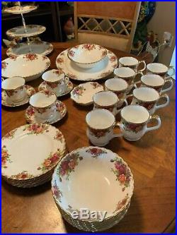 Royal Albert OLD COUNTRY ROSES Lot of 53 Pieces Fine Porcelain 1962 England