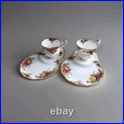 Royal Albert OLD COUNTRY ROSES Luncheon Snack Plate with Tea/Coffee Cup SET 2