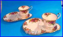 Royal Albert OLD COUNTRY ROSES Luncheon Snack Plate with Tea/Coffee Cup SET 2 Royal Albert OLD COUNTRY ROSES Luncheon Snack Plate with Tea/Coffee Cup SET 2