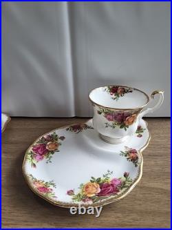 Royal Albert OLD COUNTRY ROSES Luncheon Snack Plate with Tea/Coffee Cup SET 2