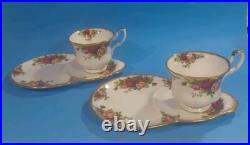 Royal Albert OLD COUNTRY ROSES Luncheon Snack Plate with Tea/Coffee Cup SET 2 Royal Albert OLD COUNTRY ROSES Luncheon Snack Plate with Tea/Coffee Cup SET 2