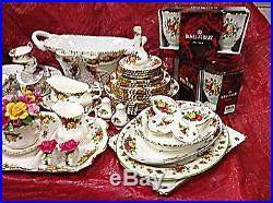 Royal Albert OLD COUNTRY ROSES Pattern 84 Pc. + BONUS! EXCELLENT (some new)