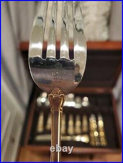 Royal Albert OLD COUNTRY ROSES Pattern Stainless Steel Gold Accent 40pc FLATWARE