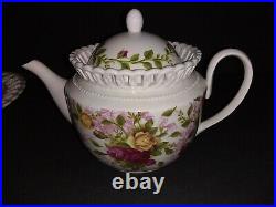 Royal Albert OLD COUNTRY ROSES RETICULATED TEA POT with RETICULATED TRAY L@@K