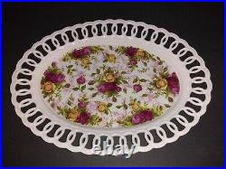 Royal Albert OLD COUNTRY ROSES RETICULATED TEA POT with RETICULATED TRAY L@@K