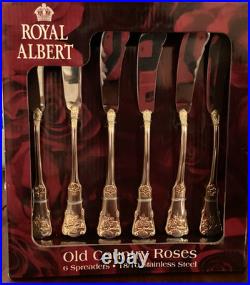Royal Albert OLD COUNTRY ROSES Set 6 Butter Spreader 18/10 Unused Flatware China
