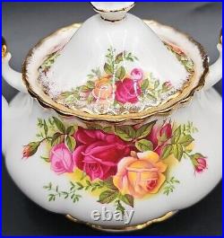Royal Albert OLD COUNTRY ROSES Sugar Bowl, Creamer, & Sandwich Tray MINT ENGLAND