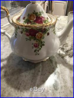 Royal Albert OLD COUNTRY ROSES TEAPOT, CREAMER & SUGAR BOWL withLID -Exc Condition