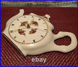 Royal Albert OLD COUNTRY ROSES Tea Pot Hanging Wall Clock 6536861