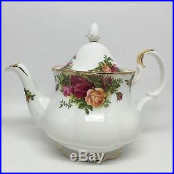 Royal Albert OLD COUNTRY ROSES Teapot Creamer Sugar Bowl 2 Teacup Saucer Set