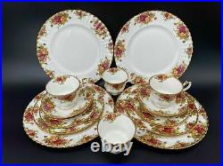 Royal Albert Old Country Rose 5 Piece Plate Setting x 4 England 20 Pieces