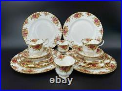 Royal Albert Old Country Rose 5 Piece Plate Setting x 4 England 20 Pieces