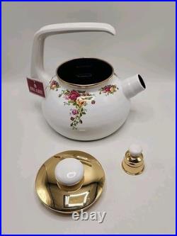 Royal Albert Old Country Rose 6 Inch Metal Kettle-Mint Condition