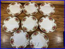 Royal Albert Old Country Rose 8 Luncheon Dessert Plates 1962 Date New
