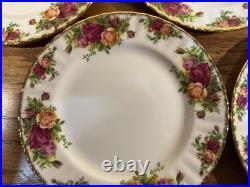 Royal Albert Old Country Rose 8 Luncheon Dessert Plates 1962 Date New