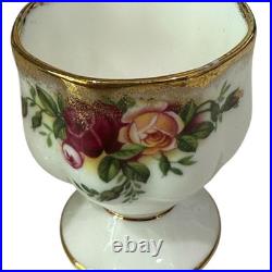 Royal Albert Old Country Rose Boiled Egg Cups Gold Trim Roses Bone China VTG, 6