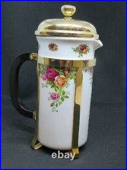 Royal Albert Old Country Rose Cafetiere/Coffee Pot Vintage Bone China