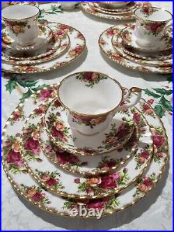 Royal Albert Old Country Rose Dinnerware with teapot and creamer Set of 8
