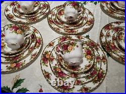 Royal Albert Old Country Rose Dinnerware with teapot and creamer Set of 8