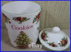 Royal Albert Old Country Rose Holiday Classic Collection Large Cookie Jar Barrel