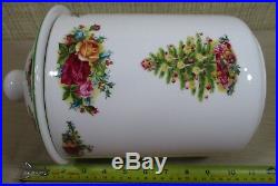 Royal Albert Old Country Rose Holiday Classic Collection Large Cookie Jar Barrel