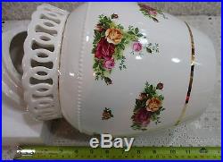 Royal Albert Old Country Rose Large Pierced Biscuit Barrel Cookie Jar NEW In Box