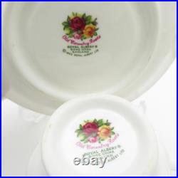 Royal Albert Old Country Rose Tea Cup Saucer 5-Piece Set Gold Colored Flower Uk Royal Albert Old Country Rose Tea Cup Saucer 5-Piece Set Gold Colored Flower Uk