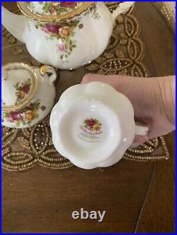 Royal Albert Old Country Rose Tea Set With Large teapot