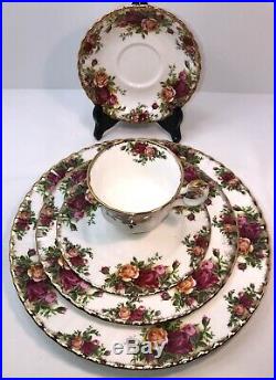 Royal Albert Old Country Rose place setting for 4 total 20 Pieces backstamp 1962