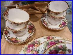 Royal Albert Old Country Rose set Serving for 4. 5 pc per place setting