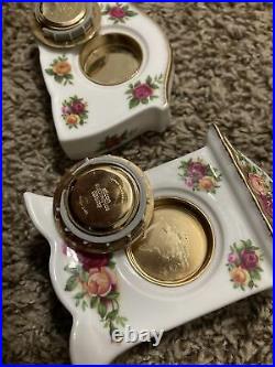Royal Albert Old Country RosesSet Of Dishes, Quartz Clocks, Mini Vase, Cup